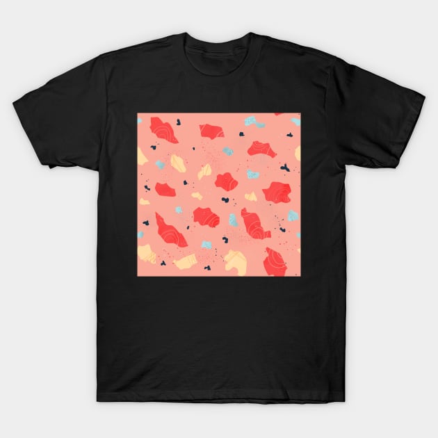 Soft Blobs Bright Terrazzo Abstract Shapes T-Shirt by ChloesNook